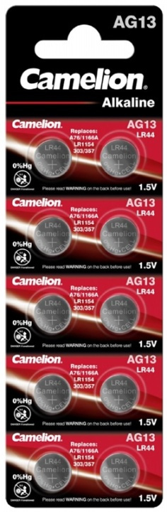 Camelion LR44/1,5V, knappcellsbatteri, alkaline, 10-pack i gruppen HEMELEKTRONIK / Batterier & Laddare / Batterier / Knappcell hos TP E-commerce Nordic AB (38-92012)