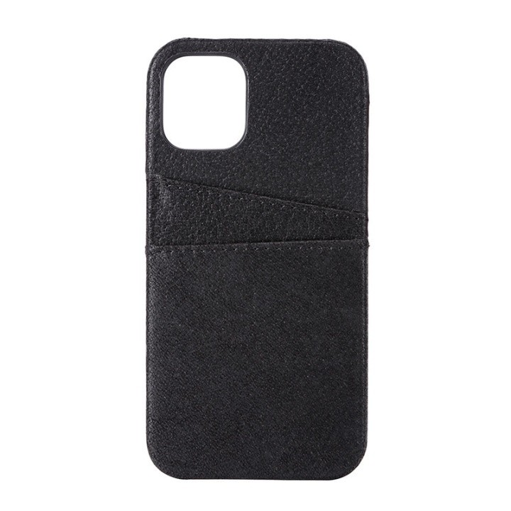 Onsala Mobilskal Skinn Kortfack Svart - iPhone 12 Mini i gruppen SMARTPHONE & SURFPLATTOR / Mobilskydd / Apple / iPhone 12 Mini / Skal hos TP E-commerce Nordic AB (38-92463)
