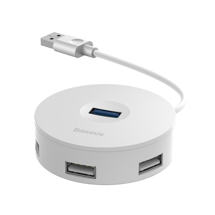 Baseus USB-Hub med 4 USB-portar, vit i gruppen DATORER & KRINGUTRUSTNING / Datortillbehör / USB-hubbar hos TP E-commerce Nordic AB (38-92570)