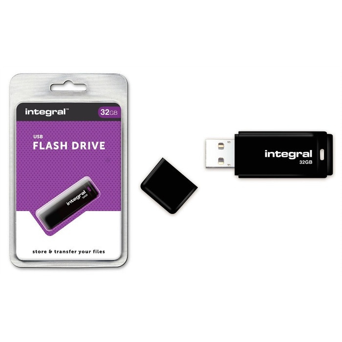 INTEGRAL Pendrive Black (32GB | USB 2.0) black i gruppen HEMELEKTRONIK / Lagringsmedia / USB-minnen / USB 2.0 hos TP E-commerce Nordic AB (38-92610)