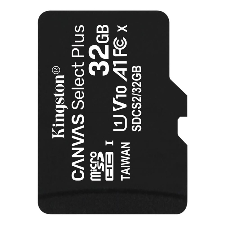 Kingston Canvas Select Plus microSDXC, 32GB i gruppen HEMELEKTRONIK / Lagringsmedia / Minneskort / Micro SD/HC/XC hos Teknikproffset Nordic AB (38-92721)