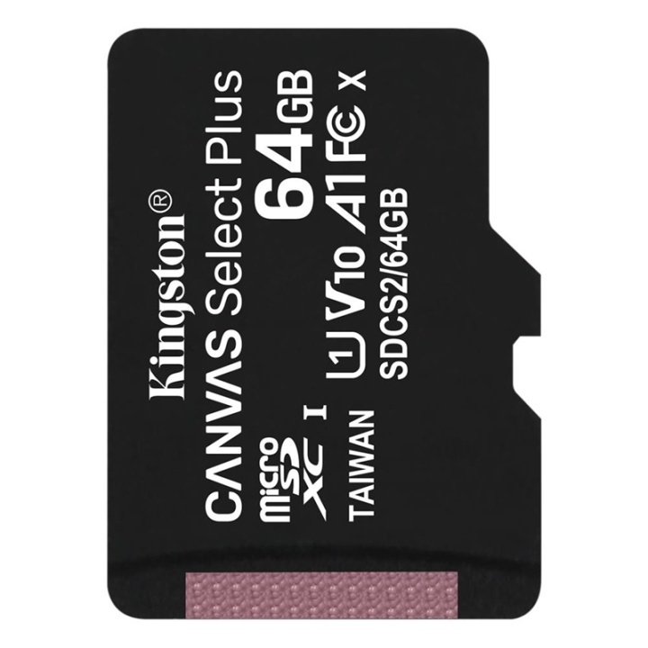 Kingston Canvas Select Plus microSDXC 64GB i gruppen HEMELEKTRONIK / Lagringsmedia / Minneskort / Micro SD/HC/XC hos TP E-commerce Nordic AB (38-92722)