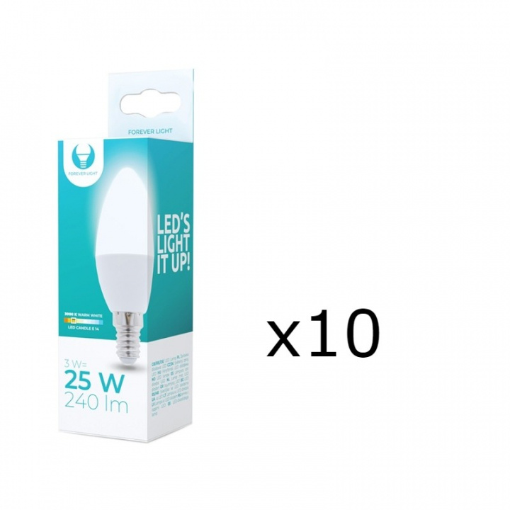 LED-Lampa E14, C37, 3W, 230V, 3000K 10-pack, Varmvitt i gruppen HEMELEKTRONIK / Belysning / LED-lampor hos TP E-commerce Nordic AB (38-92746-PKT10)