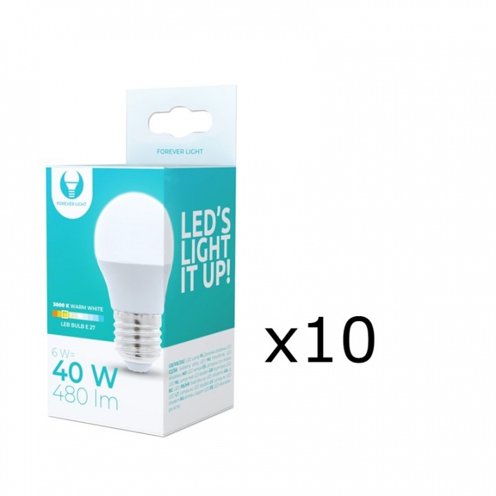 LED-Lampa E27, 6W, 230V, 3000K 10-pack, Varmvitt i gruppen HEMELEKTRONIK / Belysning / LED-lampor hos TP E-commerce Nordic AB (38-92748-PKT10)