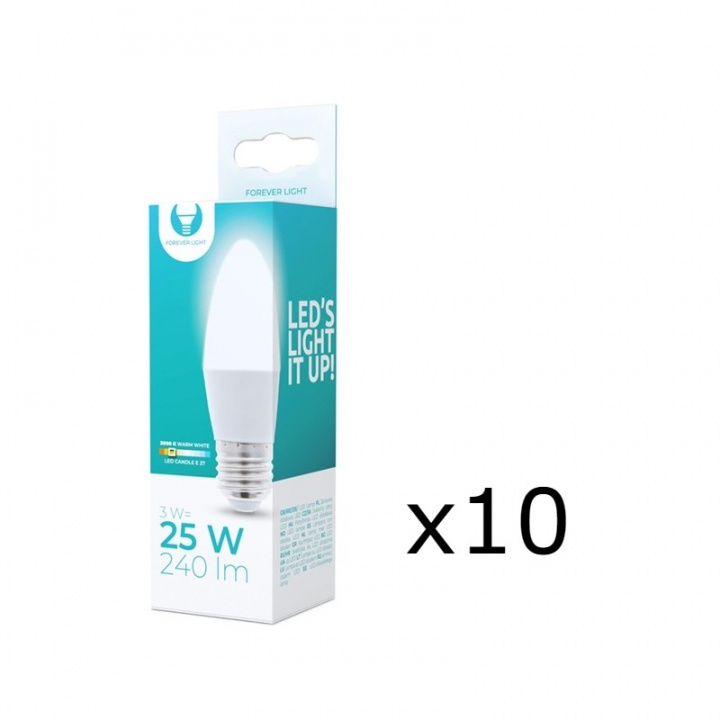 LED-Lampa E27, 3W, 230V, 3000K, 10-pack, Varmvitt i gruppen HEMELEKTRONIK / Belysning / LED-lampor hos TP E-commerce Nordic AB (38-92754-PKT10)