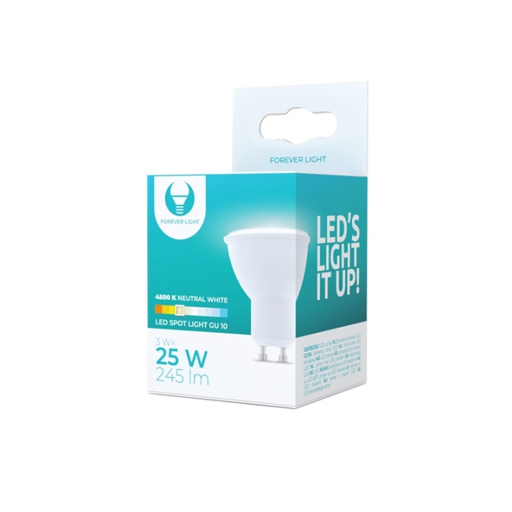 LED-Lampa GU10, 3W, 230V, 4500K, Vit neutral i gruppen HEMELEKTRONIK / Belysning / LED-lampor hos TP E-commerce Nordic AB (38-92757)