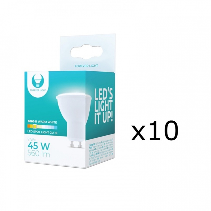 LED-Lampa GU10, 7W, 230V, 3000K, 10-pack, Varmvitt i gruppen HEMELEKTRONIK / Belysning / LED-lampor hos TP E-commerce Nordic AB (38-92759-PKT10)