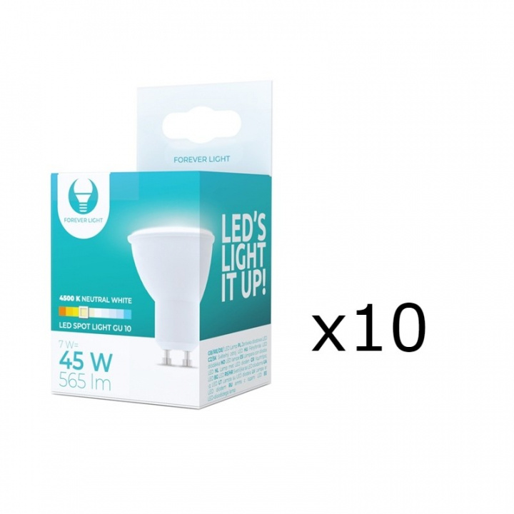 LED-Lampa GU10, 7W, 230V, 4500K, 10-pack, Vit neutral i gruppen HEMELEKTRONIK / Belysning / LED-lampor hos TP E-commerce Nordic AB (38-92760-PKT10)