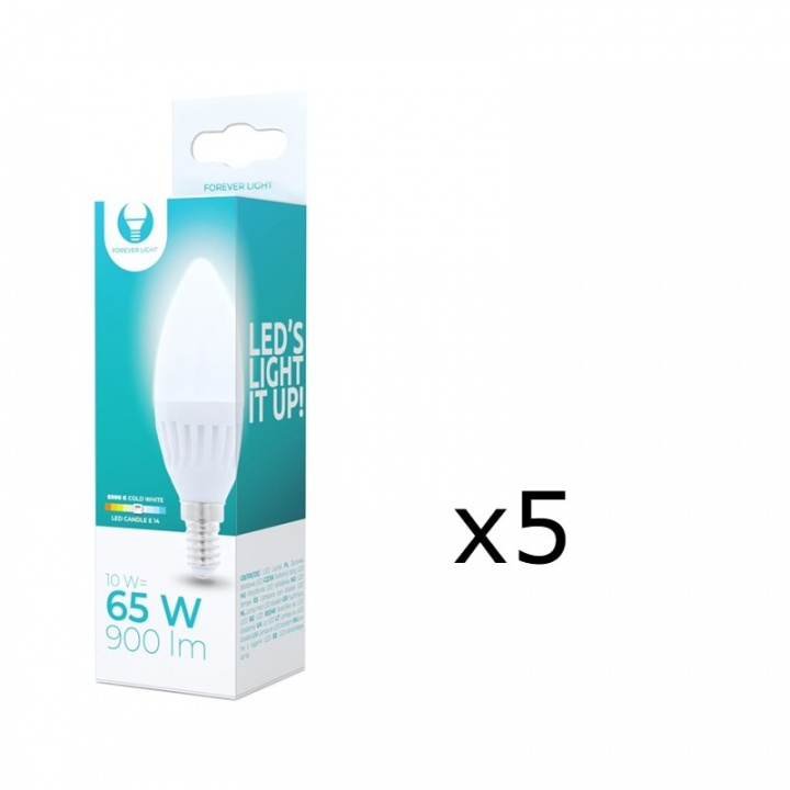 LED-Lampa E14, C37, 10W, 230V, 6000K, Keramisk, Kallvitt i gruppen HEMELEKTRONIK / Belysning / LED-lampor hos TP E-commerce Nordic AB (38-92764-PKT05)