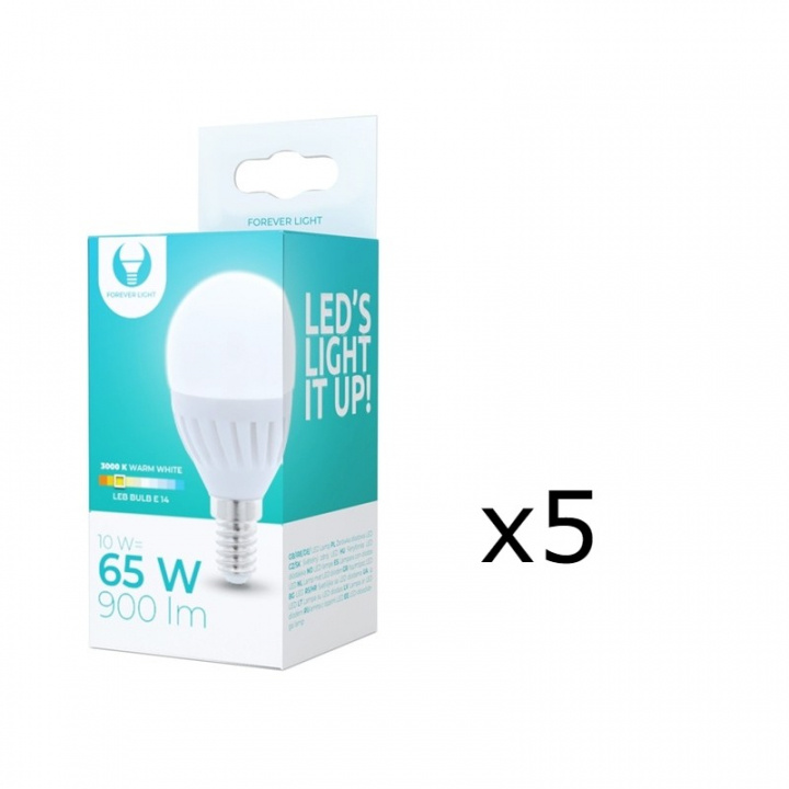 LED-Lampa E14, G45, 10W, 230V, 3000K, Keramisk, 5-pack, Varmvitt i gruppen HEMELEKTRONIK / Belysning / LED-lampor hos TP E-commerce Nordic AB (38-92767-PKT05)