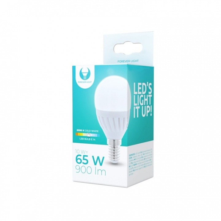 LED-Lampa E14, G45, 10W, 230V, 6000K, Keramisk, Kallvitt i gruppen HEMELEKTRONIK / Belysning / LED-lampor hos TP E-commerce Nordic AB (38-92769)