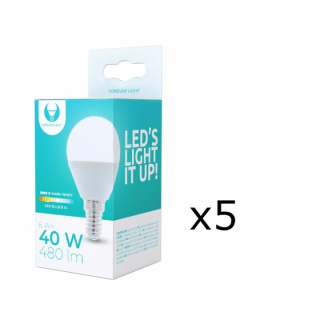 LED-Lampa E14, G45, 6W, 3000K 5-pack, Varmvitt