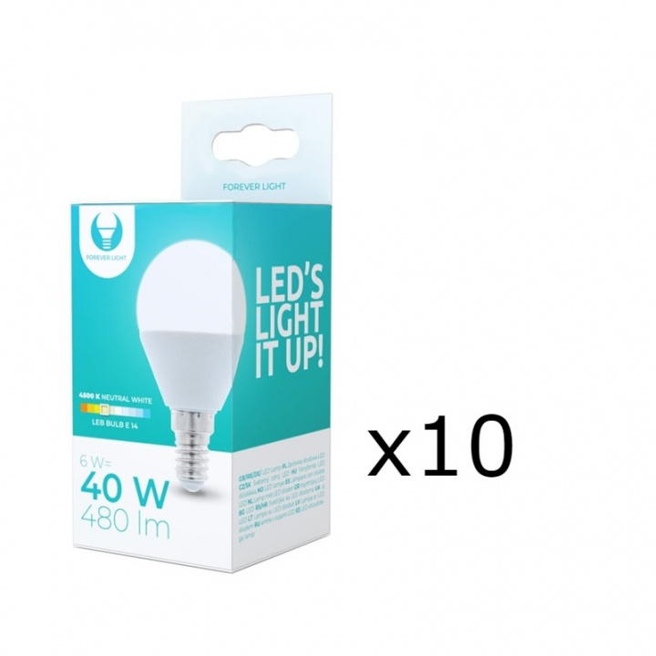 LED-Lampa E14, G45, 6W, 4500K 10-pack, Vit neutral i gruppen HEMELEKTRONIK / Belysning / LED-lampor hos TP E-commerce Nordic AB (38-92772-PKT10)