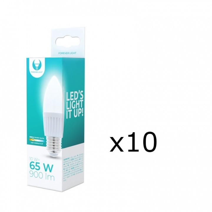 LED-Lampa E27, C37, 10W, 230V, 3000K, Keramisk 10-pack, Varmvitt i gruppen HEMELEKTRONIK / Belysning / LED-lampor hos TP E-commerce Nordic AB (38-92780-PKT10)