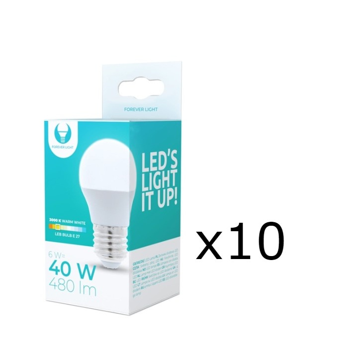 LED-Lampa E27, G45, 6W, 3000K 10-pack, Varmvitt i gruppen HEMELEKTRONIK / Belysning / LED-lampor hos TP E-commerce Nordic AB (38-92788-PKT10)