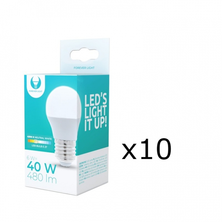 LED-Lampa E27, G45, 6W, 4500K 10-pack, Vit neutral i gruppen HEMELEKTRONIK / Belysning / LED-lampor hos TP E-commerce Nordic AB (38-92789-PKT10)