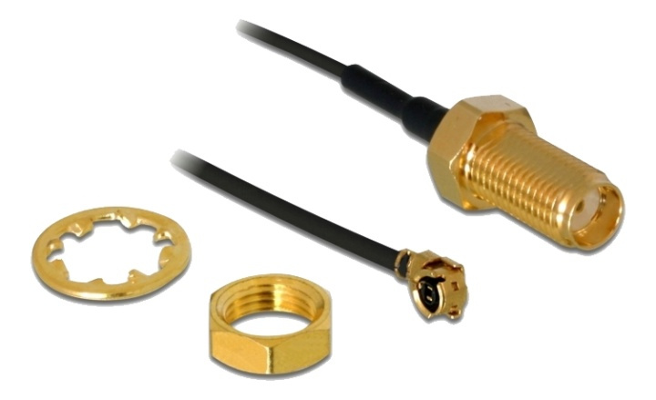 Delock Antenna Cable SMA jack bulkhead to MHF® I plug 1.13 20 cm threa i gruppen HEMELEKTRONIK / Kablar & Adaptrar / Antennkablar & Tillbehör / Antennkablar hos TP E-commerce Nordic AB (38-92995)