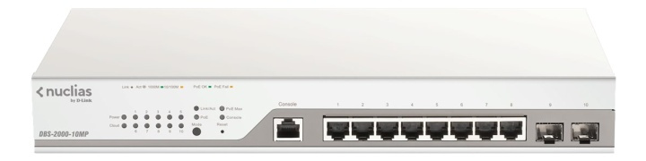 10-Port Gigabit PoE+ Nuclias Smart Managed Switch including 2x SFP Por i gruppen DATORER & KRINGUTRUSTNING / Datorkablar / Switchar & Splittrar hos TP E-commerce Nordic AB (38-93118)