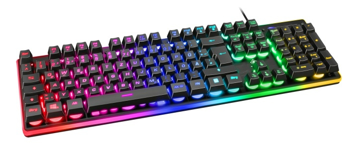 DELTACO GAMING membrane keyboard, RGB backlight, anti-ghosting, DE lay i gruppen DATORER & KRINGUTRUSTNING / Gaming / Tangentbord hos TP E-commerce Nordic AB (38-93292)