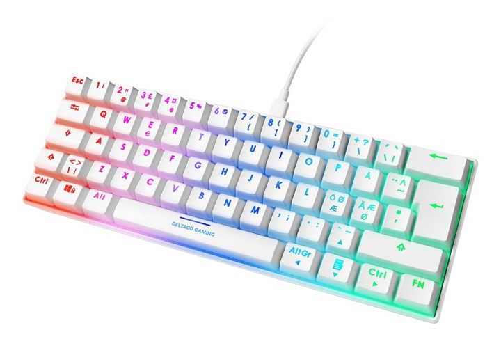 WHITE LINE WK85B Mechanical keyboard, 60% layout, brown switches,white i gruppen DATORER & KRINGUTRUSTNING / Gaming / Tangentbord hos TP E-commerce Nordic AB (38-93295)