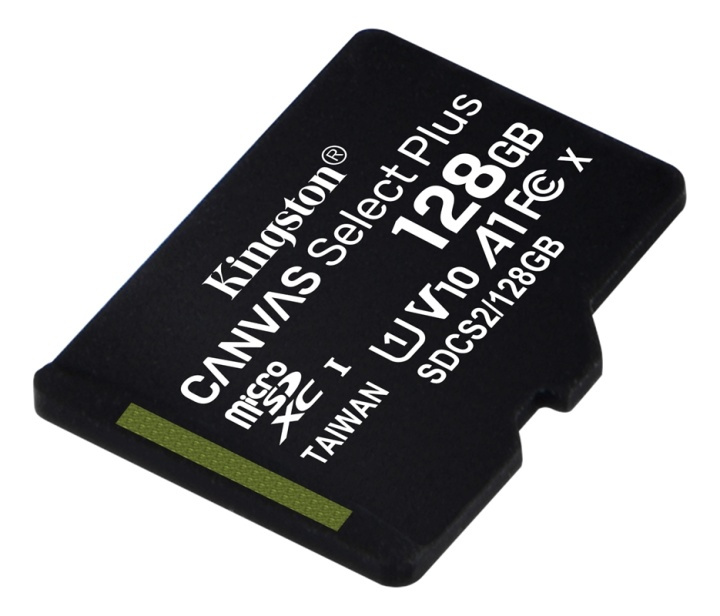 Kingston 128GB micSDXC Canvas Select Plus 100R A1 C10 1-pack w/o ADP i gruppen HEMELEKTRONIK / Lagringsmedia / Minneskort / Micro SD/HC/XC hos TP E-commerce Nordic AB (38-93376)