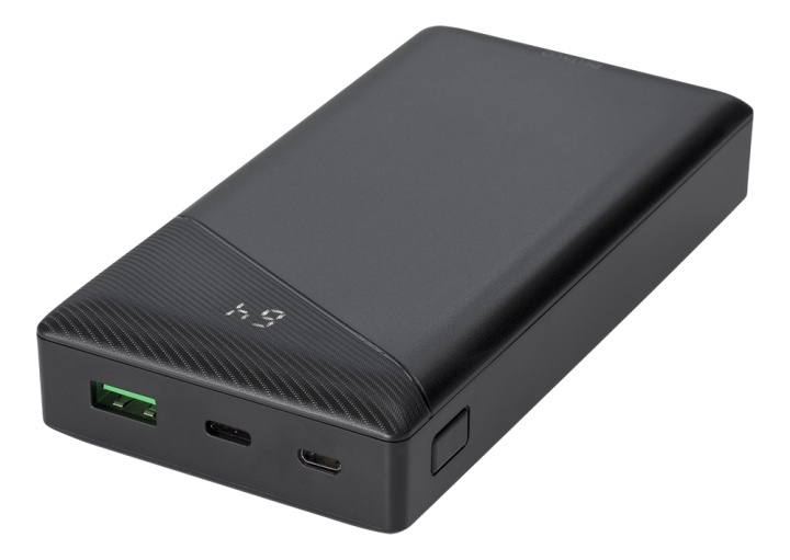 DELTACO power bank 20 000 mAh, 1x USB-C PD, 1x USB-A Fast Charge i gruppen SMARTPHONE & SURFPLATTOR / Laddare & Kablar / Powerbanks hos TP E-commerce Nordic AB (38-93496)