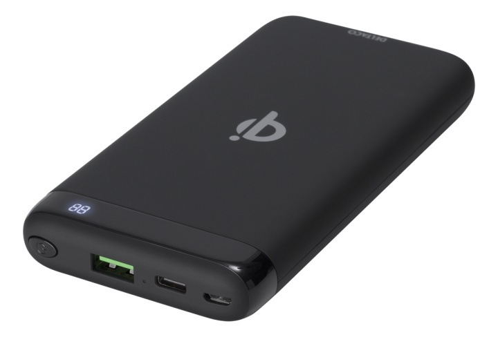 DELTACO power bank 10 000 mAh, Qi 10 W, USB-C PD, USB-A fast charging i gruppen SMARTPHONE & SURFPLATTOR / Laddare & Kablar / Powerbanks hos TP E-commerce Nordic AB (38-93498)