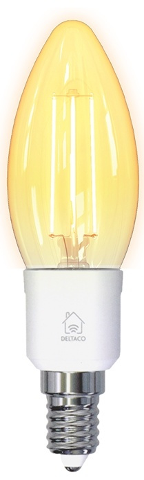 DELTACO SMART HOME FILAMENT LED-lampa, E14, WiFI, 4.5W, 1800K-6500K i gruppen HEMELEKTRONIK / Belysning / LED-lampor hos TP E-commerce Nordic AB (38-93548)
