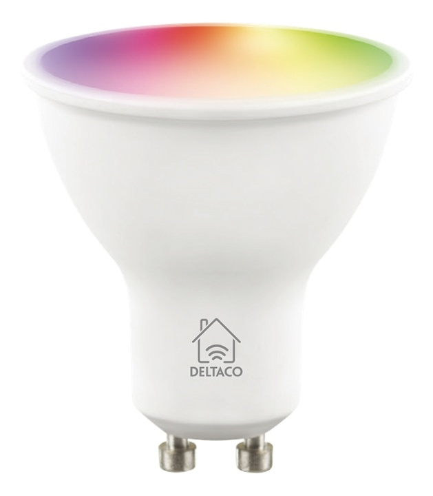 DELTACO SMART HOME LED-lampa, GU10, WiFI 2,4GHz, 5W, 470lm, dimbar, 2700K-6500K, i gruppen HEMELEKTRONIK / Belysning / LED-lampor hos TP E-commerce Nordic AB (38-93551)