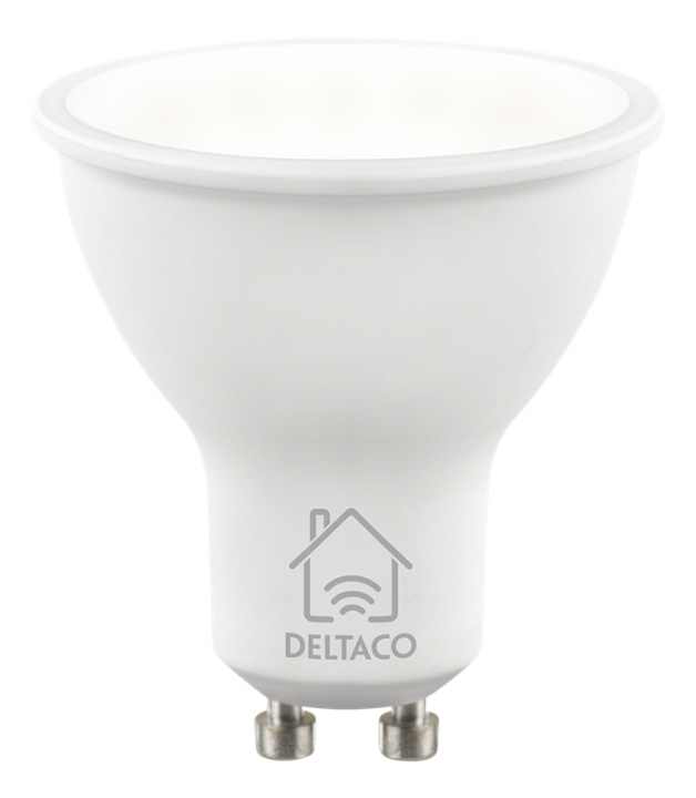 DELTACO SMART HOME LED-lampa, GU10, WiFI, 5W, 2700K-6500K, dimbar, vit i gruppen HEMELEKTRONIK / Belysning / LED-lampor hos TP E-commerce Nordic AB (38-93552)