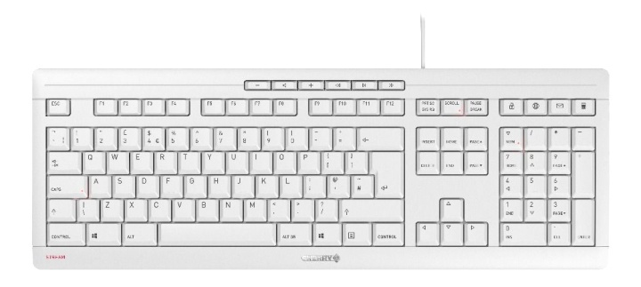 Cherry Stream keyboard, Nordisk layout, White i gruppen DATORER & KRINGUTRUSTNING / Möss & Tangentbord / Tangentbord / Trådbundna hos TP E-commerce Nordic AB (38-93594)