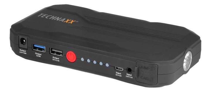 Technaxx TX-120 Starthjälpsbatteri, powerbank, varningslampa, 12000mAh, svart i gruppen SMARTPHONE & SURFPLATTOR / Laddare & Kablar / Powerbanks hos TP E-commerce Nordic AB (38-93598)