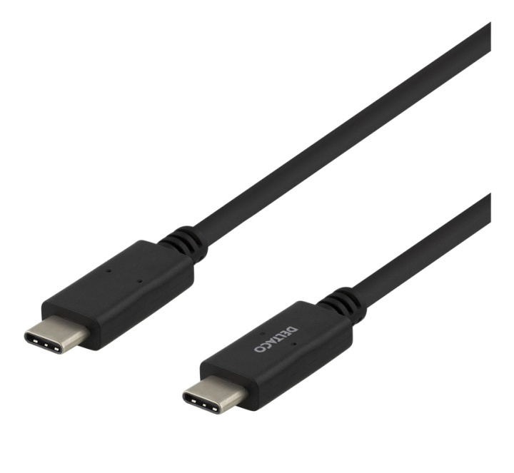 DELTACO USB-C till USB-C kabel, 5 Gbit/s, 5A, 1 m, svart i gruppen DATORER & KRINGUTRUSTNING / Datorkablar / USB-kablar / USB-C hos TP E-commerce Nordic AB (38-93647)