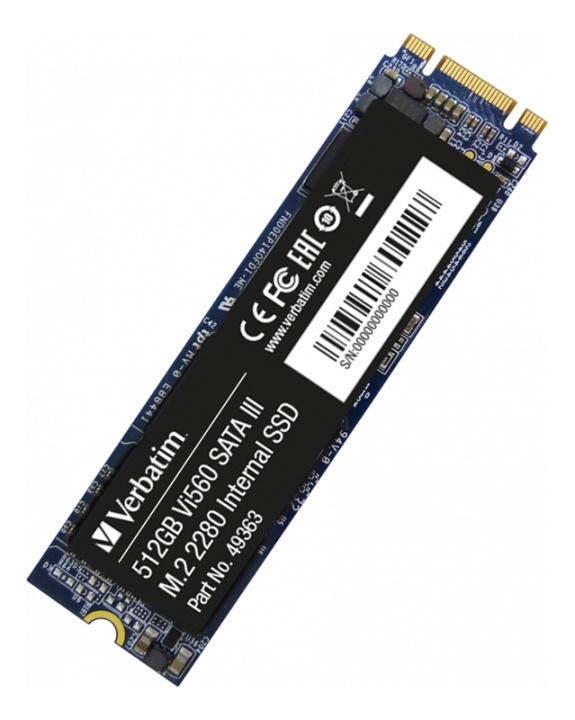 Verbatim Vi560 S3 M.2 SSD 512GB i gruppen DATORER & KRINGUTRUSTNING / Datorkomponenter / Hårddiskar / SSD hos TP E-commerce Nordic AB (38-93669)