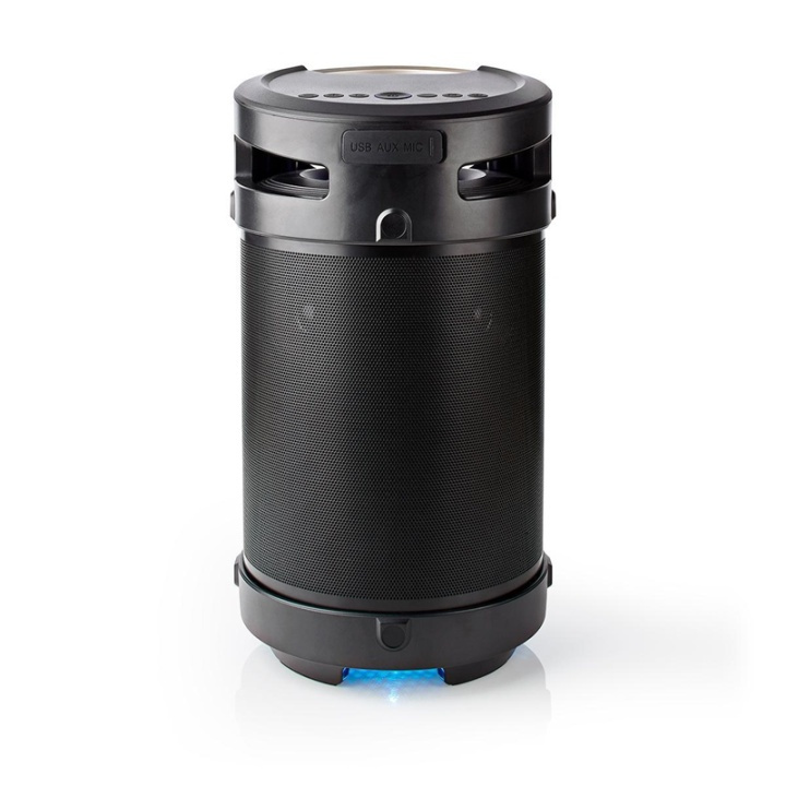 Nedis Bluetooth® Party Boombox | 3.5 timmar | 4.1 | 210 W | Uppspelning av media: AUX / USB | IPX5 | Synkroniseringsbar | Bärhandtag | Festljus | Silver / Svart i gruppen HEMELEKTRONIK / Ljud & Bild / Högtalare & Tillbehör / Bluetooth-högtalare / Bärbara högtalare hos TP E-commerce Nordic AB (38-93767)