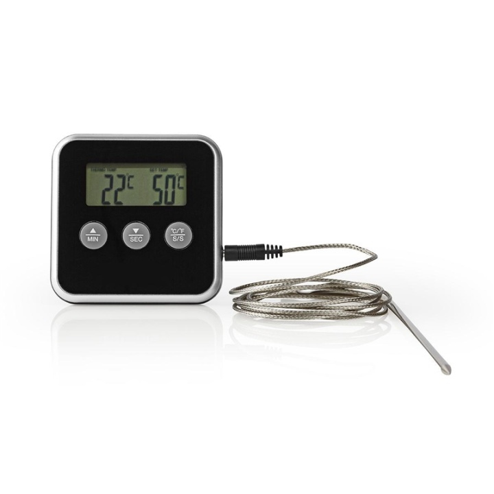 Nedis Kötttermometer | Alarm / Timer | LCD-skärm | 0 - 250 °C | Silver / Svart i gruppen HEM, HUSHÅLL & TRÄDGÅRD / Köksredskap / Stektermometrar hos TP E-commerce Nordic AB (38-93865)