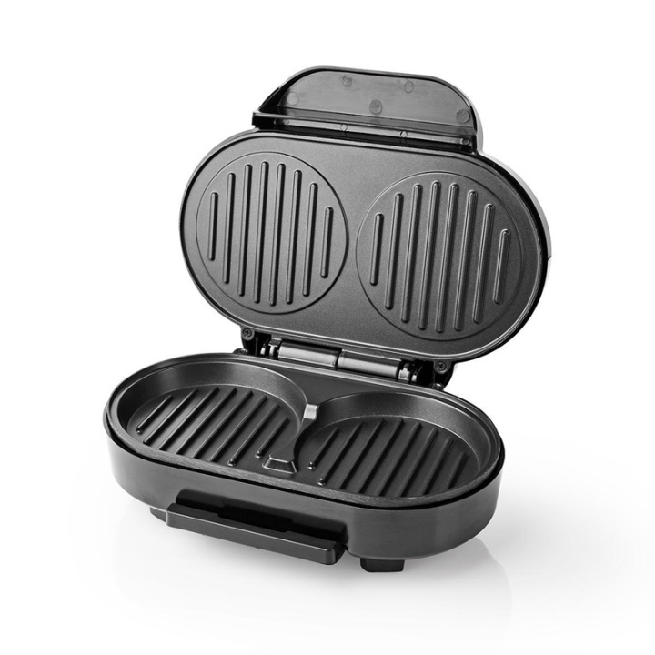 Nedis Hamburgare Maker | 1000 W | 23.5 x 10.5 cm | Automatisk temperaturkontroll | Metall / Plast i gruppen HEM, HUSHÅLL & TRÄDGÅRD / Hushållsmaskiner / Brödrostar & Bordsgrillar / Bordsgrillar & Raclette hos TP E-commerce Nordic AB (38-93910)