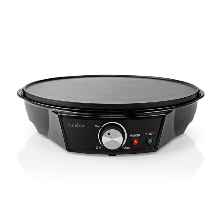 Nedis Crepe järn | Diameter: 300 mm | 1200 W | Non-stick beläggning | Temperaturinställning | Indikatorlampa | Svart | Metall i gruppen HEM, HUSHÅLL & TRÄDGÅRD / Hushållsmaskiner / Våffeljärn hos TP E-commerce Nordic AB (38-93981)