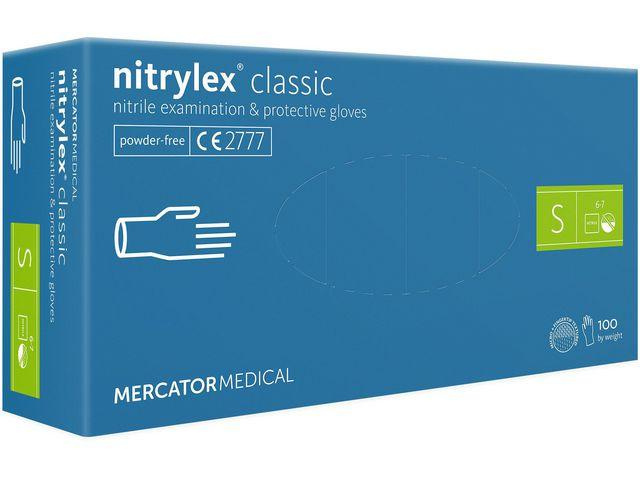 Mercator Nitrylex Classic, Blå 100 pack, stl S i gruppen SKÖNHET & HÄLSA / Hälsovård / Handdesinfektion hos TP E-commerce Nordic AB (38-94467)