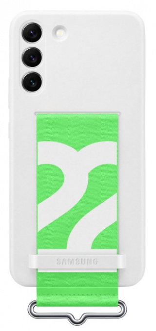 Samsung S22+ Sil Cover w/Strap White