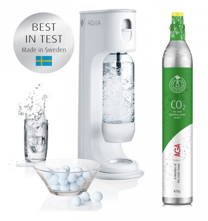 AGA Aqvia Balance (Snow White) incl. AGA Biogon C Kolsyrepatron 425g, Grön i gruppen HEM, HUSHÅLL & TRÄDGÅRD / Hushållsmaskiner / Vatten & Juice / Kolsyremaskiner / Kolsyremaskiner hos TP E-commerce Nordic AB (38-94722)