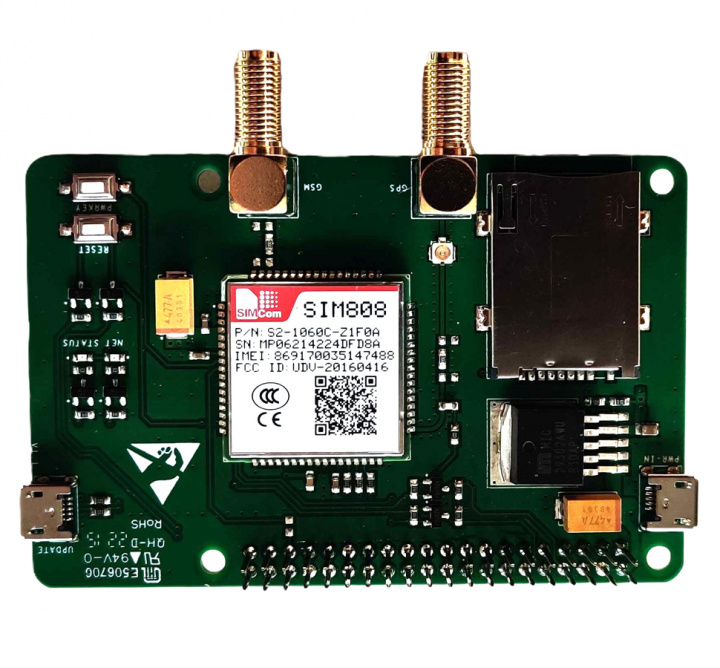 Raspberry Pi GSM/GPRS- och GPS-modul (SIM808) i gruppen DATORER & KRINGUTRUSTNING / Datorkomponenter / Raspberry Pi hos TP E-commerce Nordic AB (38-94824)