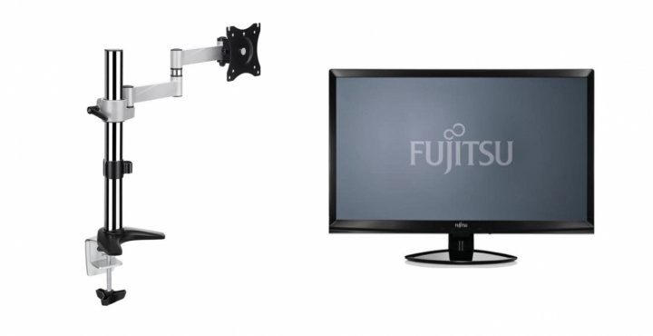Paket med monitor från Fujitsu och fäste från Andersson - Pre-owned, Klass C i gruppen DATORER & KRINGUTRUSTNING / Datorskärmar & Tillbehör / Datorskärmar hos TP E-commerce Nordic AB (38-94849)