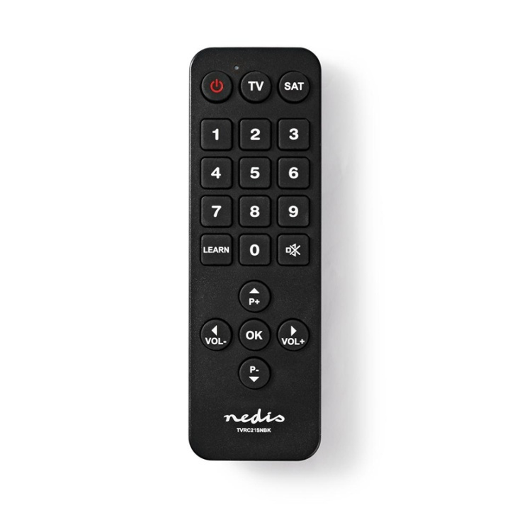 Nedis Universalfjärrkontroll | Förprogrammerad | 2 Enheter | Disney + Button / Netflix Knapp / Stora knappar | Infraröd | Svart i gruppen HEMELEKTRONIK / Ljud & Bild / TV & Tillbehör / Fjärrkontroller hos TP E-commerce Nordic AB (38-95254)