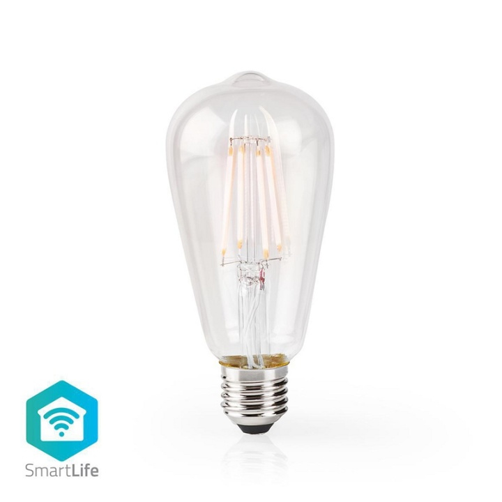 Nedis SmartLife LED vintage lampa | Wi-Fi | E27 | 500 lm | 5 W | Varm Vit | 2700 K | Glas | Android™ / IOS | ST64 | 1 st i gruppen HEM, HUSHÅLL & TRÄDGÅRD / Smarta hem / Smart belysning hos TP E-commerce Nordic AB (38-95296)
