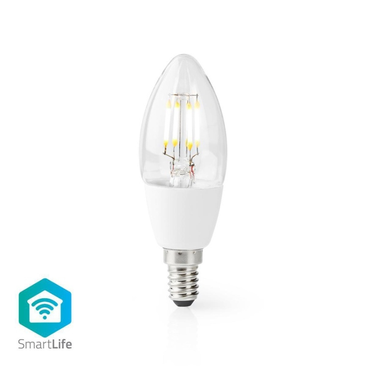 Nedis SmartLife LED vintage lampa | Wi-Fi | E14 | 400 lm | 5 W | Varm Vit | 2700 K | Glas | Android™ / IOS | Ljus | 1 st i gruppen HEM, HUSHÅLL & TRÄDGÅRD / Smarta hem / Smart belysning hos TP E-commerce Nordic AB (38-95304)