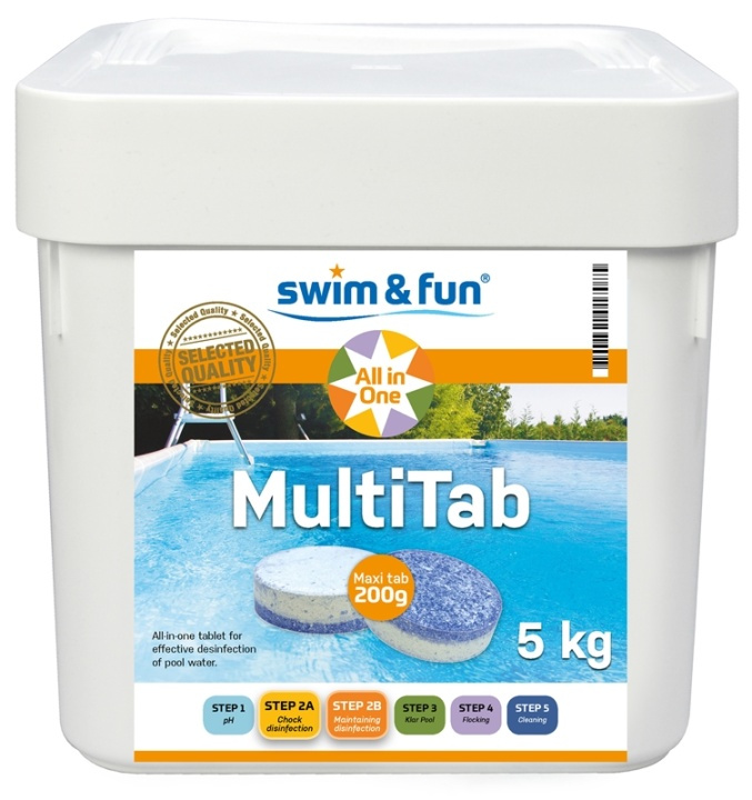 MultiTab 200 gr 5 kg i gruppen HEM, HUSHÅLL & TRÄDGÅRD / Trädgårdsprodukter / Pool & Pooltillbehör / Poolkem hos TP E-commerce Nordic AB (38-95674)