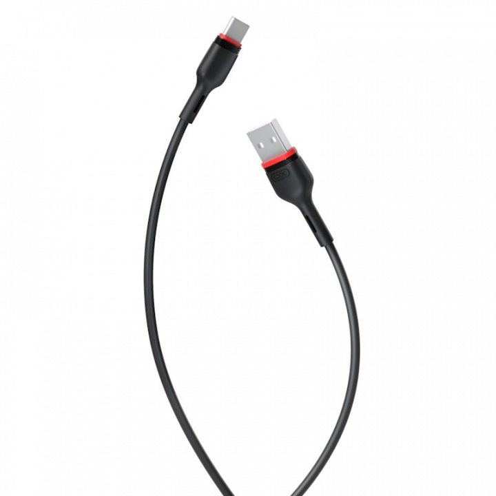 XO USB - USB-C Kabel, 1,0 m, 2,4A, Svart i gruppen DATORER & KRINGUTRUSTNING / Datorkablar / USB-kablar / USB-C hos TP E-commerce Nordic AB (38-95919)