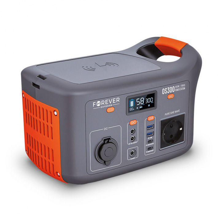 Forever Outdoor Portable Power-Station OS300 300W (307Wh) 320W, PD60W, LiFePO4 i gruppen SPORT, FRITID & HOBBY / Friluftsliv / Solcellsladdning hos TP E-commerce Nordic AB (38-95934)