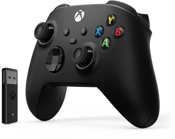 Microsoft Trådlös handkontroll till Xbox med trådlös adapter för Windows 10, Sva i gruppen HEMELEKTRONIK / Spelkonsoler & Tillbehör / Xbox One / Tillbehör hos TP E-commerce Nordic AB (38-96020)
